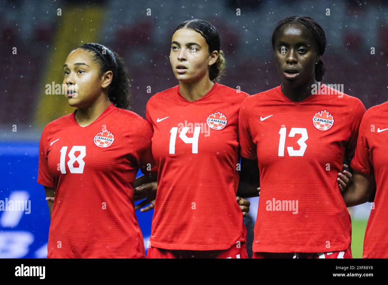 Olivia Smith, Brooklyn Courtnall und Simi Awujo aus Kanada während des Spiels Kanada gegen Korea am 10. August 2022 Stockfoto