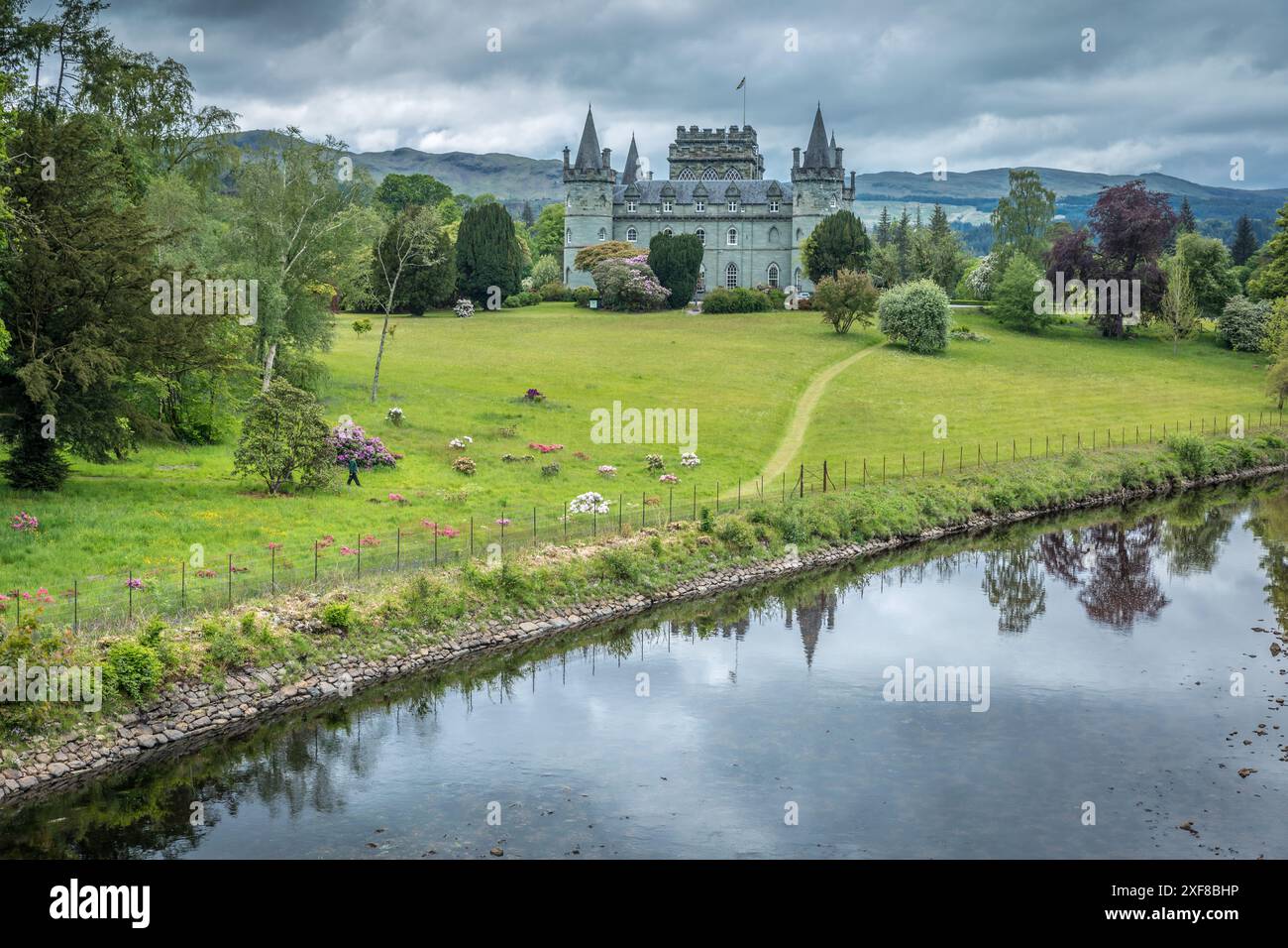 Geografie / Reise, Großbritannien, Schottland, Inveraray Castle on River aray, Inveraray, ADDITIONAL-RIGHTS-CLEARANCE-INFO-NOT-AVAILABLE Stockfoto