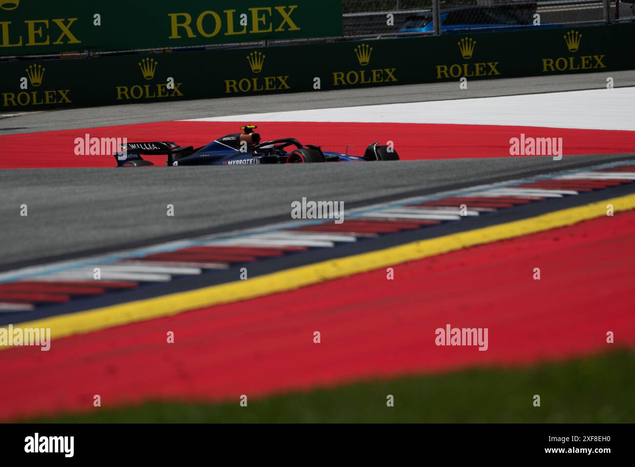Spielberg/Österreich - 28. JUNI 2024, #2 Logan Sargeant (USA, Williams), Freies Training am Red Bull Ring vor der Qualifikation für die Formel 1 Österreich 2024 Stockfoto