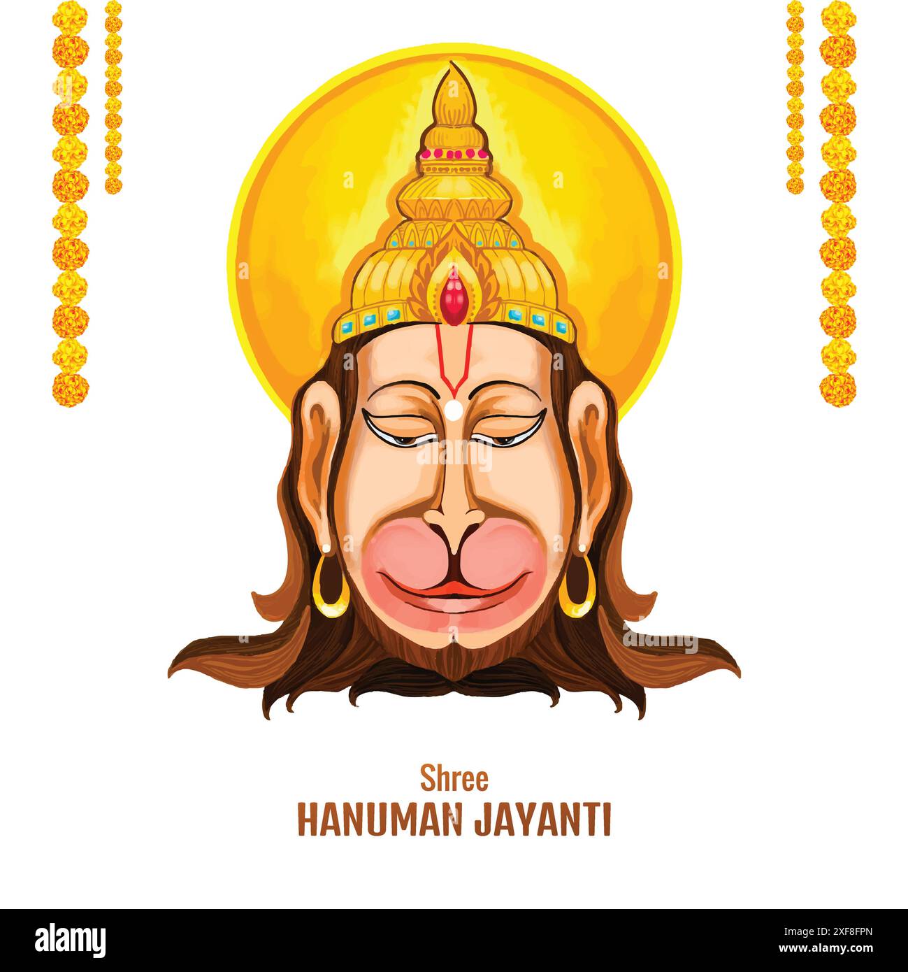 Illustration von Herrn hanuman für hanuman jayanti Festival Card Hintergrund Stock Vektor