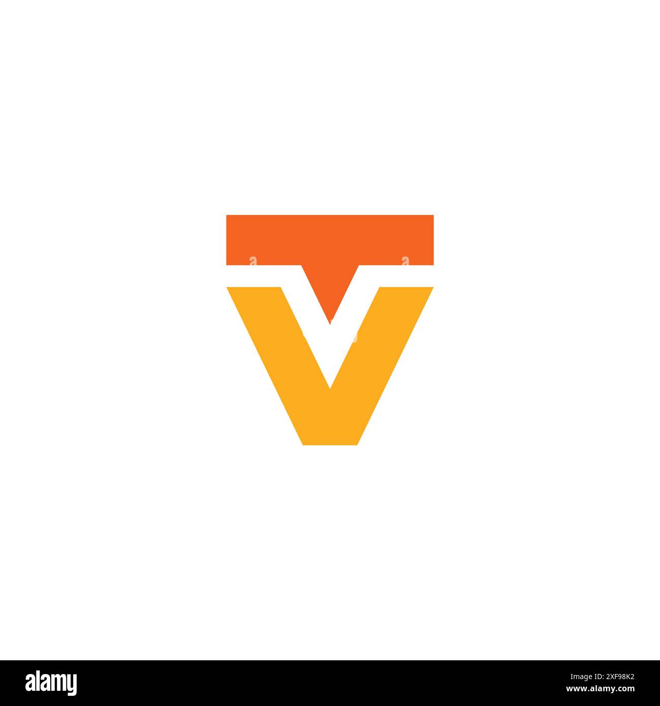 VT Initial Logo Design. TV-Logo-Vektor Stock Vektor
