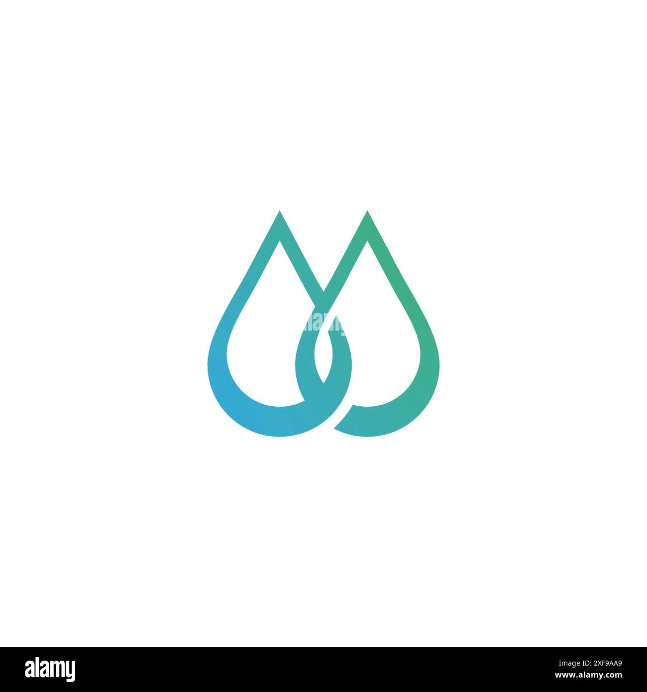 Zwei Tropfen Wasser Logo Vektor Illustration Stock Vektor