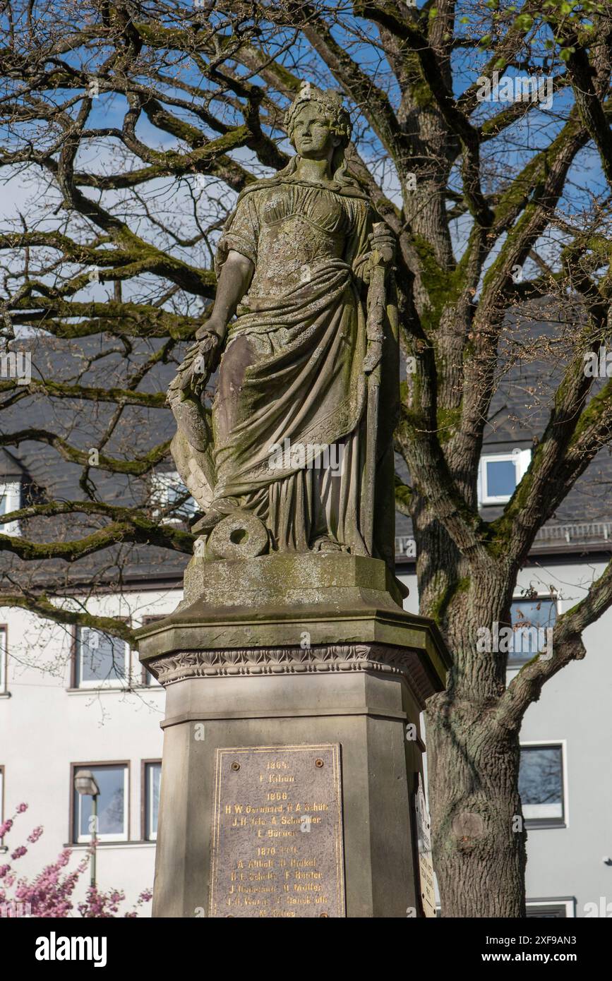 Kriegsdenkmal für die Einigungskriege, 1877 enthüllt, Markt, Siegen, Nordrhein-Westfalen, Deutschland Stockfoto