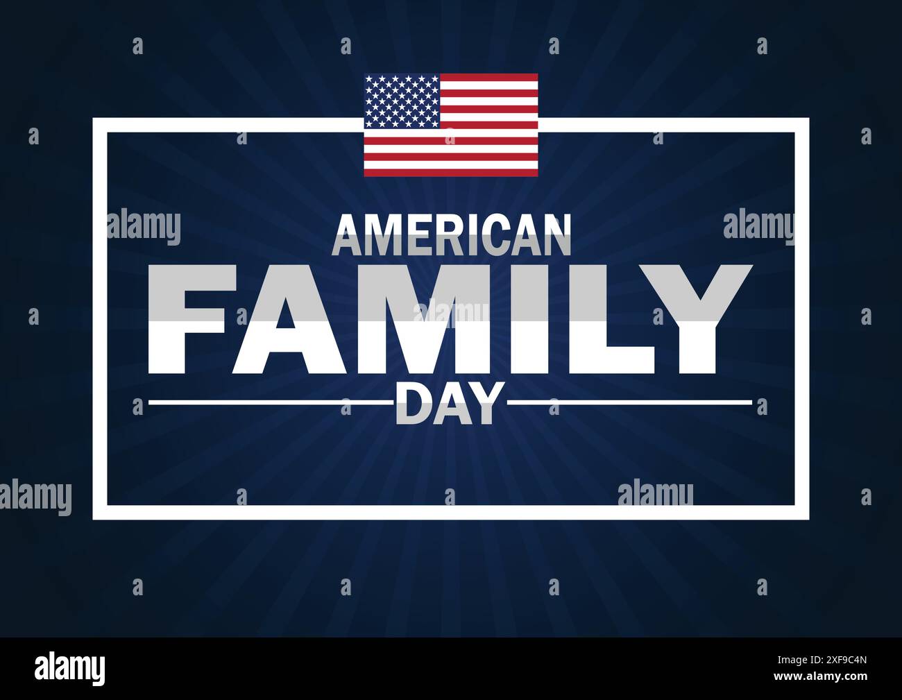 Amerikanischer Familientag Vektor-Illustration. Urlaubskonzept. Vorlage für Hintergrund, Banner, Karte, Poster mit Textbeschriftung. Stock Vektor