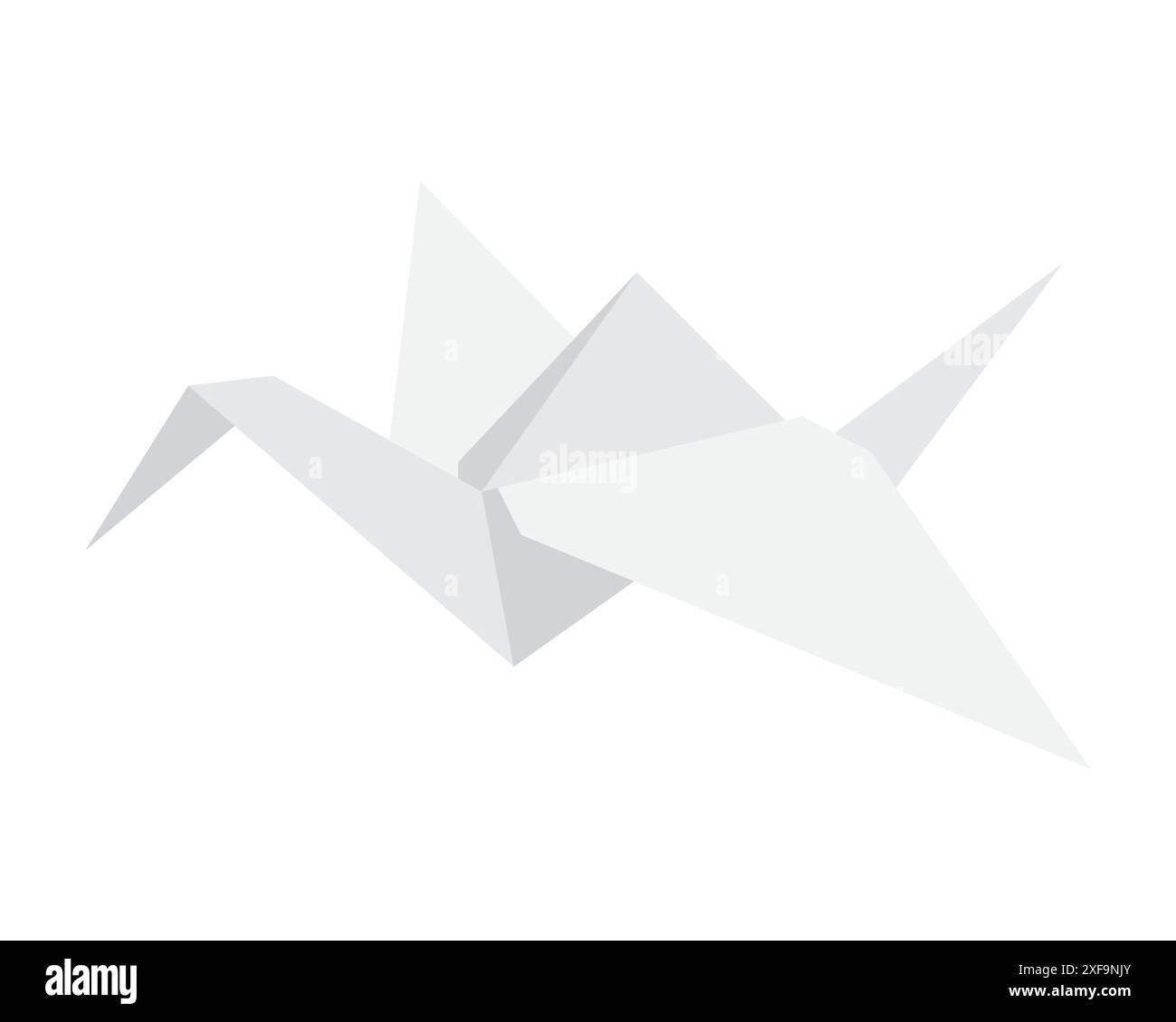 Origami Papier Vogel, nettes Handwerk weißes Spielzeug Tier mit Flügeln fliegende Vektor Illustration Stock Vektor