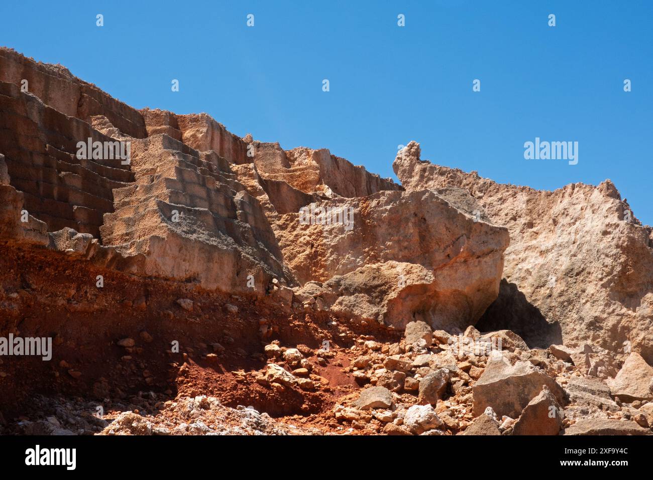 Alte verlassene Steinbrüche, in denen Kalkstein abgebaut wurde Stockfoto