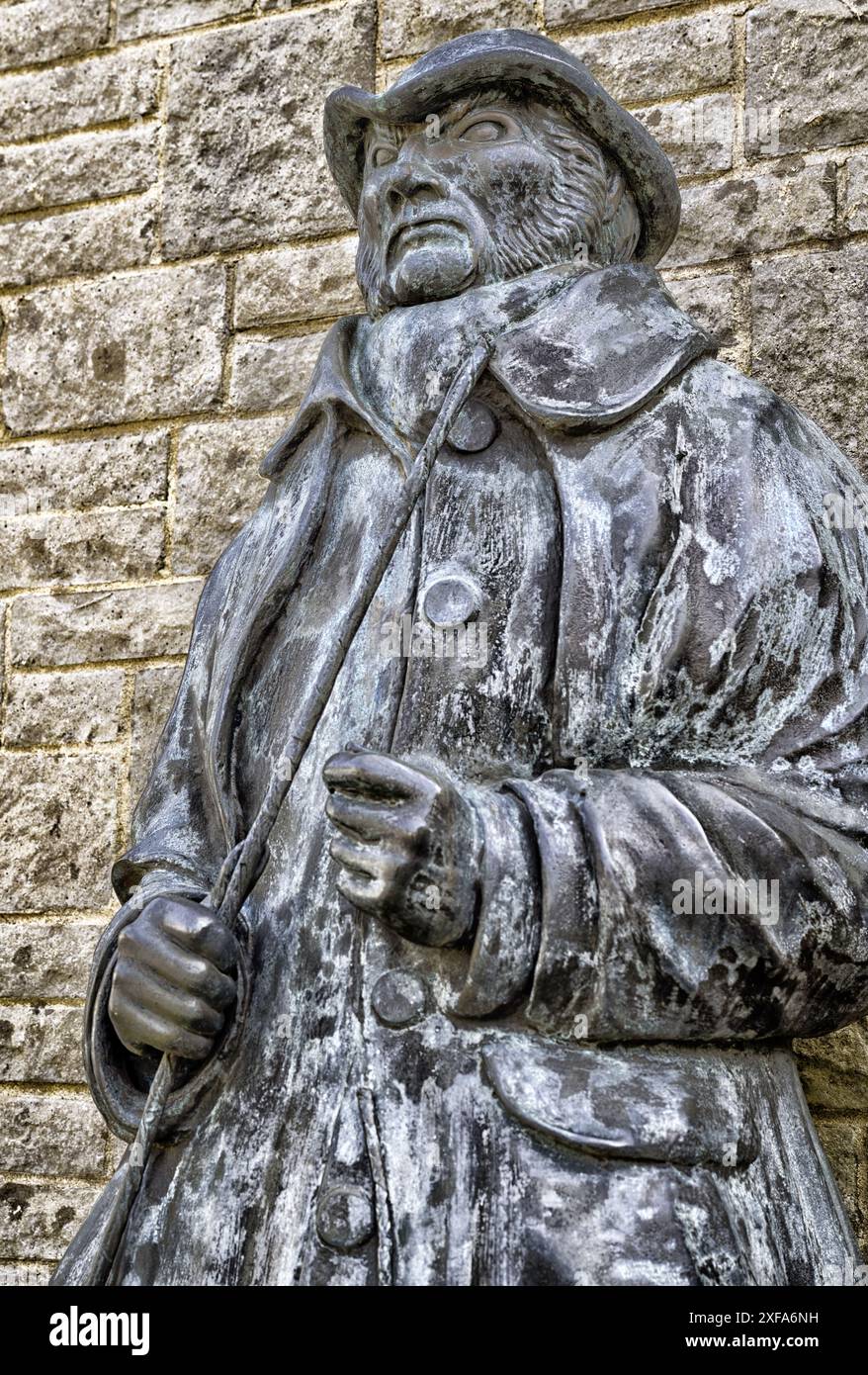 Statue eines walisischen Drovers, King's Street, Llandovery, Carmarthenshire, Wales, UK Stockfoto