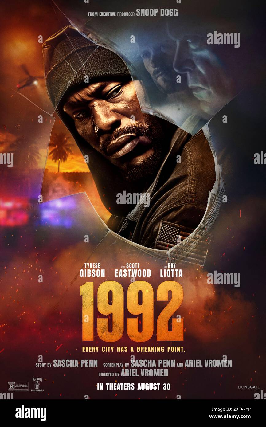 29. April 1992 (2024) unter der Regie von Ariel Vromen mit Scott Eastwood, Ray Liotta und Dylan Arnold. Ein Ladenbesitzer muss seinen Sohn vor einem wütenden Mob während des Aufstandes von L.A. 1992 nach dem Rodney King-Urteil retten. US Advance Poster ***NUR FÜR REDAKTIONELLE ZWECKE***. Quelle: BFA / Warner Bros Stockfoto