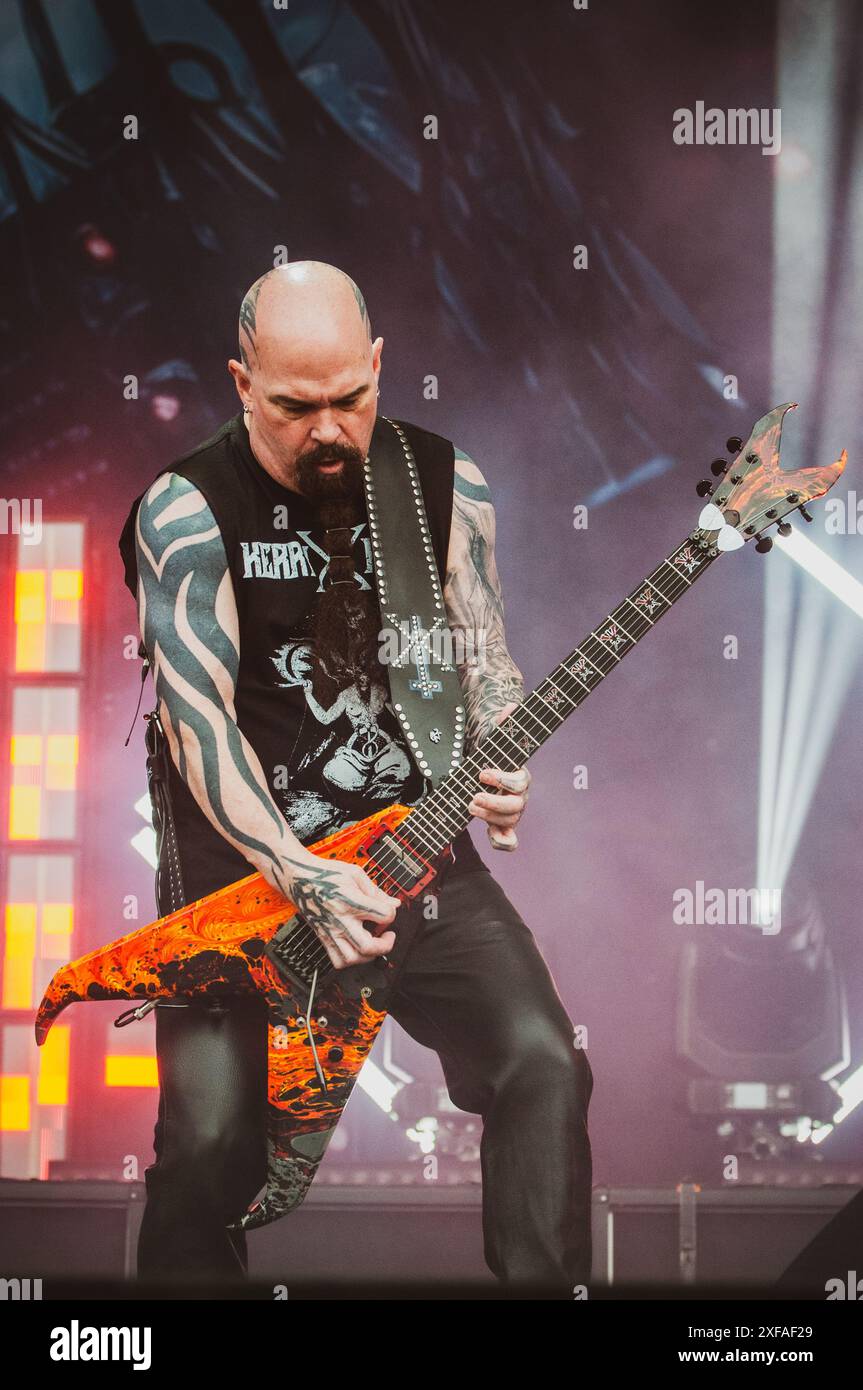 Der amerikanische Gitarrist Kerry King tritt zusammen mit seiner neuen Band beim dänischen Copenhell Festival 2024 auf: Credit: Andrea Pinna Stockfoto