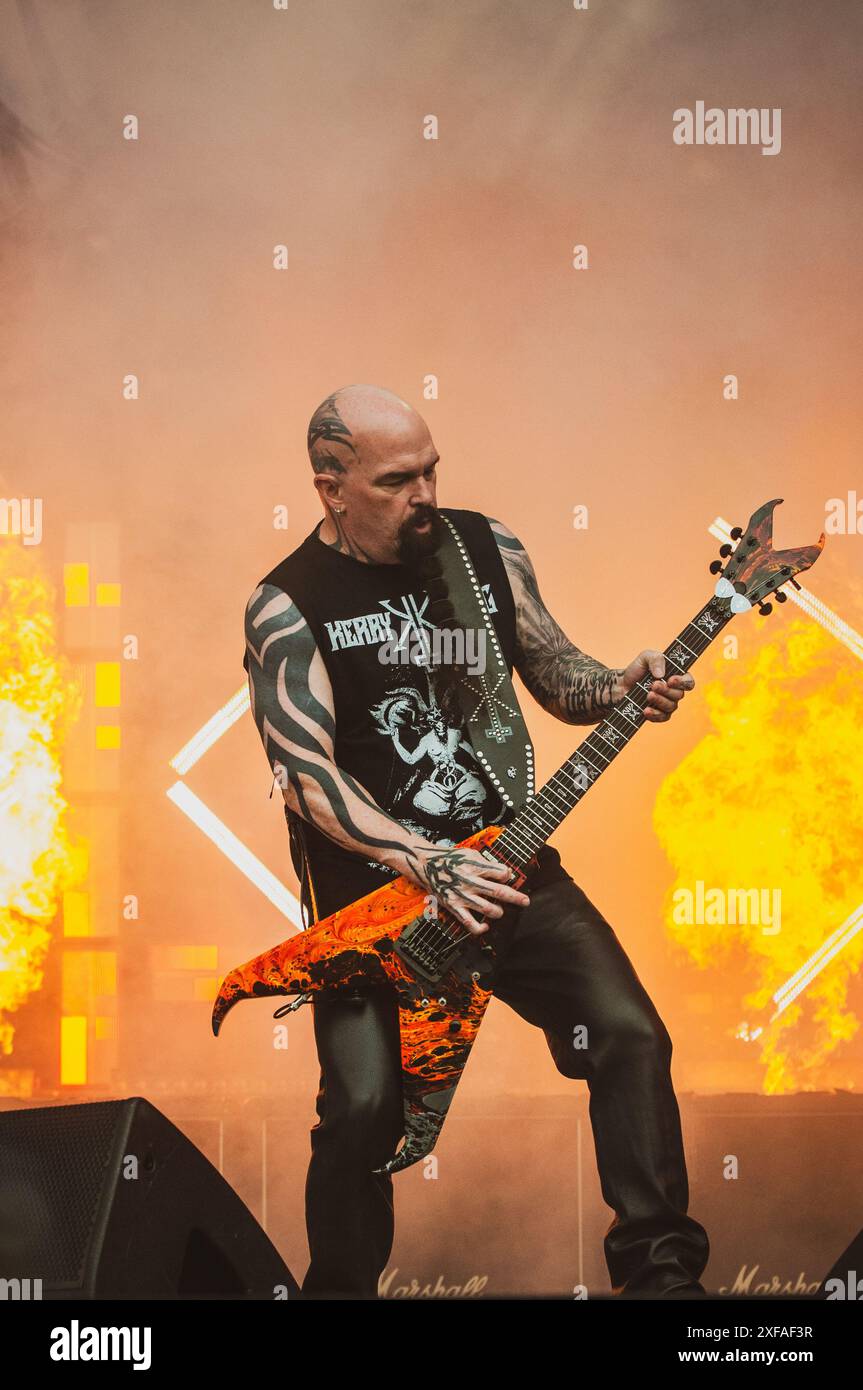 Der amerikanische Gitarrist Kerry King tritt zusammen mit seiner neuen Band beim dänischen Copenhell Festival 2024 auf: Credit: Andrea Pinna Stockfoto