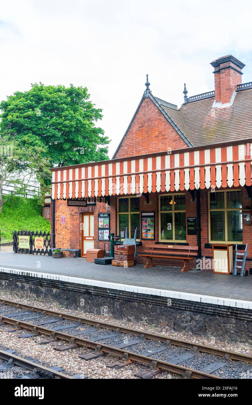 Ticketschalter des Bahnhofs Weybourne, an der Poppy Line, Teil der North Norfolk Railway Stockfoto