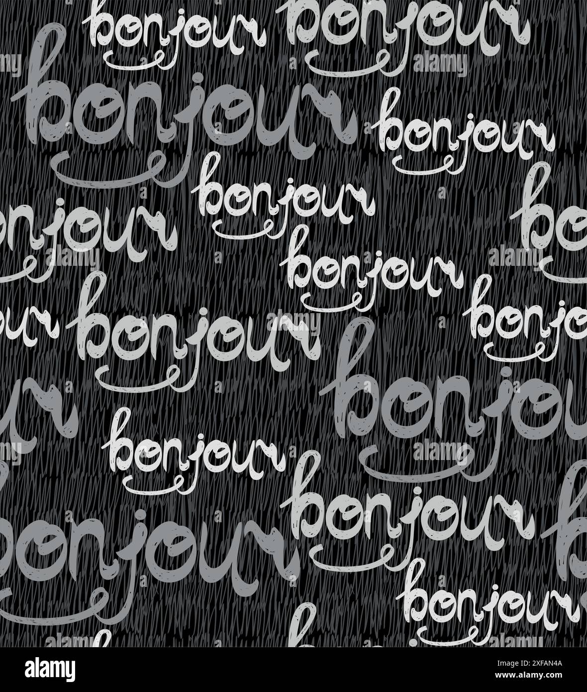 Handgezeichneter Satz. Nahtloses Muster auf schwarzem Hintergrund. Stock Vektor