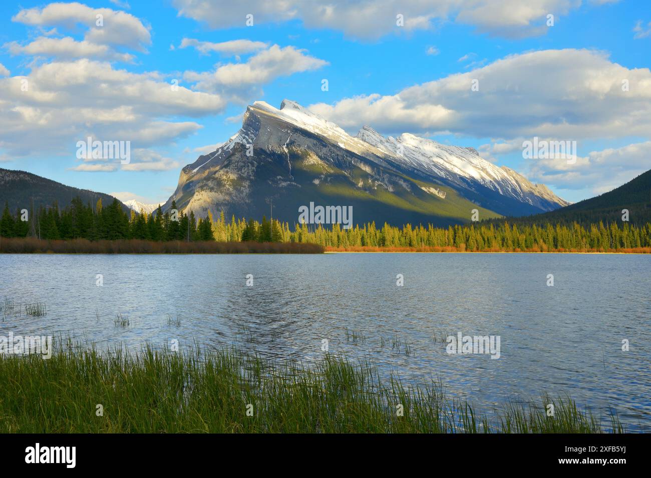 Geografie / Reisen, Kanada, Alberta, Banff, Vermillion Lakes, Mt. RUNDLE, ADDITIONAL-RIGHTS-CLEARANCE-INFO-NOT-AVAILABLE Stockfoto