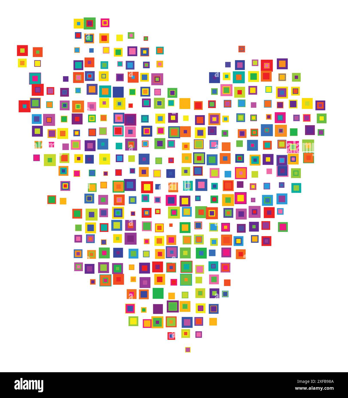 Symbol Karte der Grafschaft Vastra Gotaland (Schweden). Abstrakte Karte, die den Bundesstaat/die Provinz mit einem Muster von sich überlappenden bunten Quadraten wie Süßigkeiten zeigt Stock Vektor