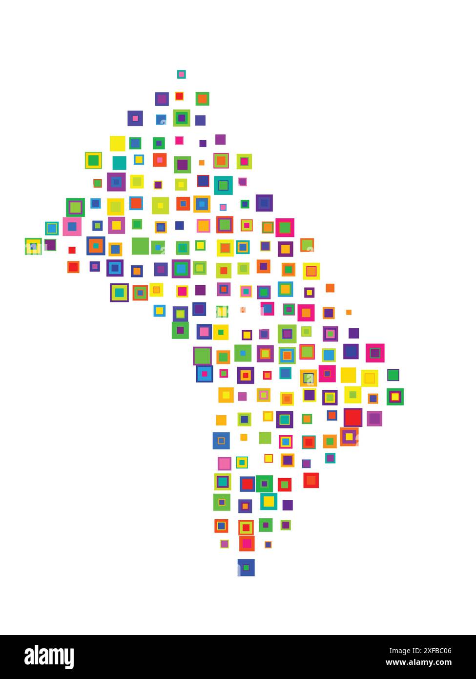 Symbolkarte des Federal District Washington, District of Columbia (Vereinigte Staaten von Amerika). Abstrakte Karte, die den Status mit dem Muster Overl zeigt Stock Vektor
