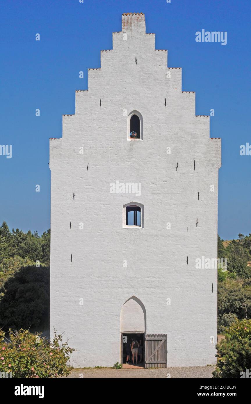 Die sandbedeckte Kirche auf der Dünenplantage Skagen, Skagen, Jütland, Dänemark, Skandinavien Stockfoto