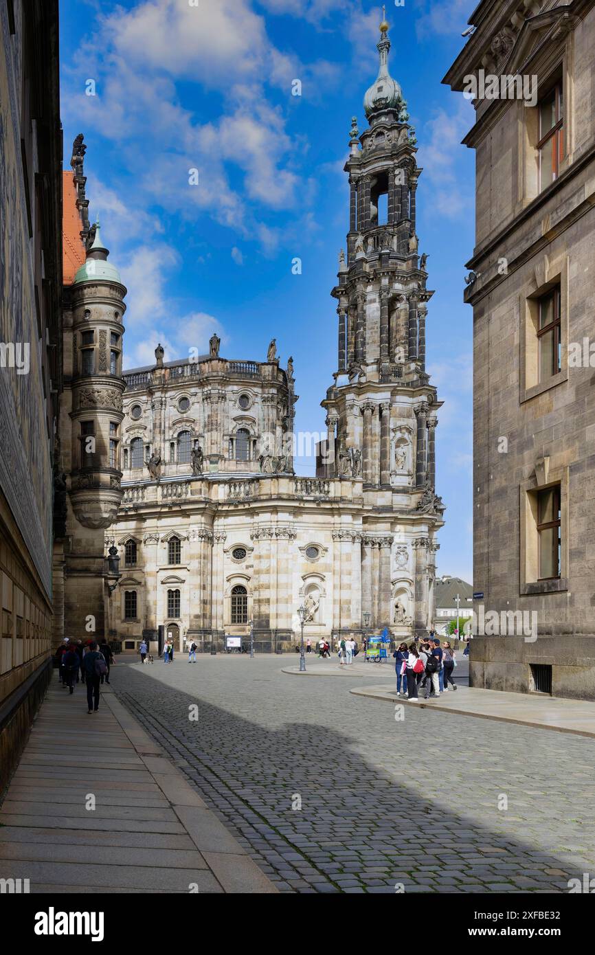 Dresdner Dom oder Dreifaltigkeitsdom, katholische Kirche am Königlichen Hof von Sachsen, Dresden, Sachsen, Deutschland Stockfoto