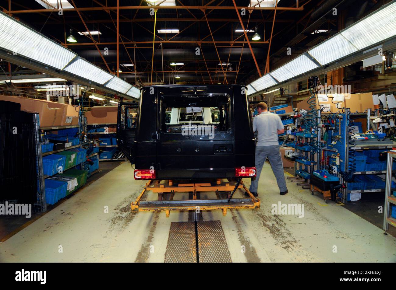 Bau der mercedes G-Klasse in graz Bau der mercedes G-Klasse Stockfoto