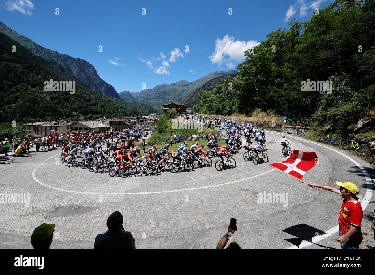 Tour de Frace 2024, Stage 4, Pinerolo nach Valloire - 01. JULI : während der 4 111. Auflage der Tour de France 2024 Radrennen, eine Etappe von 140 km 07/2024 ( Foto: Jan de Meuleneir / GodingImages Stockfoto