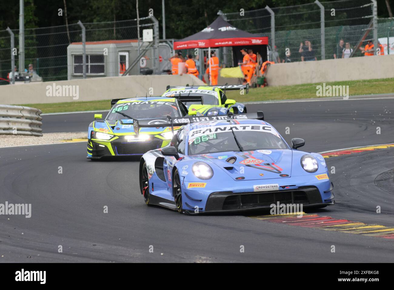 Adrian D´SILVA (MYS) / Kerong LI ((USA) / Earl BAMBER (NZL) / Brendon LEITCH (NZL), #Lorenzo PATRESE (ITA) / Lorenzo FERRARI (ITA) / Leonardo MONCINI (ITA) / Glenn VAN BERLO (NDL), #88, Audi R8 LMS GT3 EVO II, Team: Tresor Attempto Racing (DEU), Motorsport, CrowdStrike 24H von Spa, Belgien, Spa-Francorchamps, 29.06.2024 Foto: Eibner-Pressefoto/Jürgen Augst Stockfoto