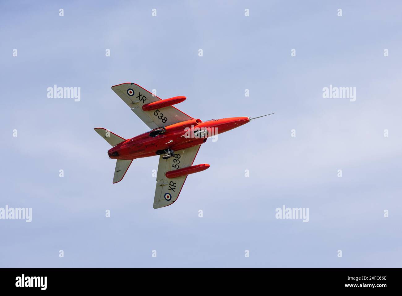 Hawker Siddeley gnat T.1, Kennzeichen G-RORI, gebaut 1963, ausgestellt auf dem Shuttleworth Festival of Flight, Juni 2024 Stockfoto