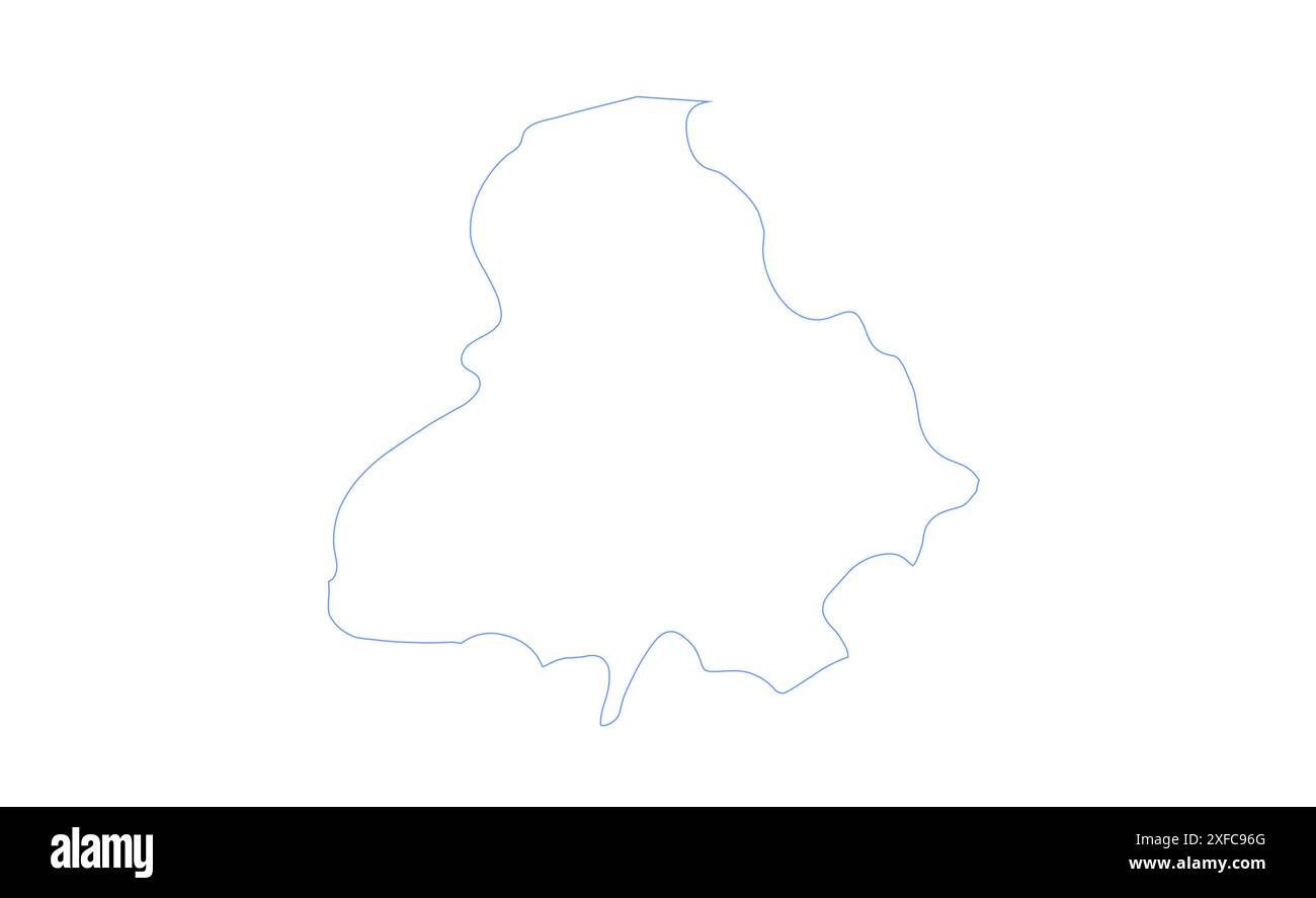 Punjab Map outline1, Bundesstaat Indien, Republik Indien, Regierung, politische Karte, moderne Karte, indische Flagge, Vektorillustration Stock Vektor