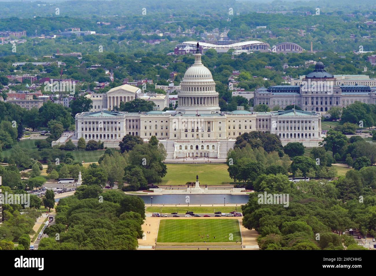 Washington DC, USA - 30. Mai 2024: Luftaufnahme des Kapitolgebäudes Washington DC Stockfoto