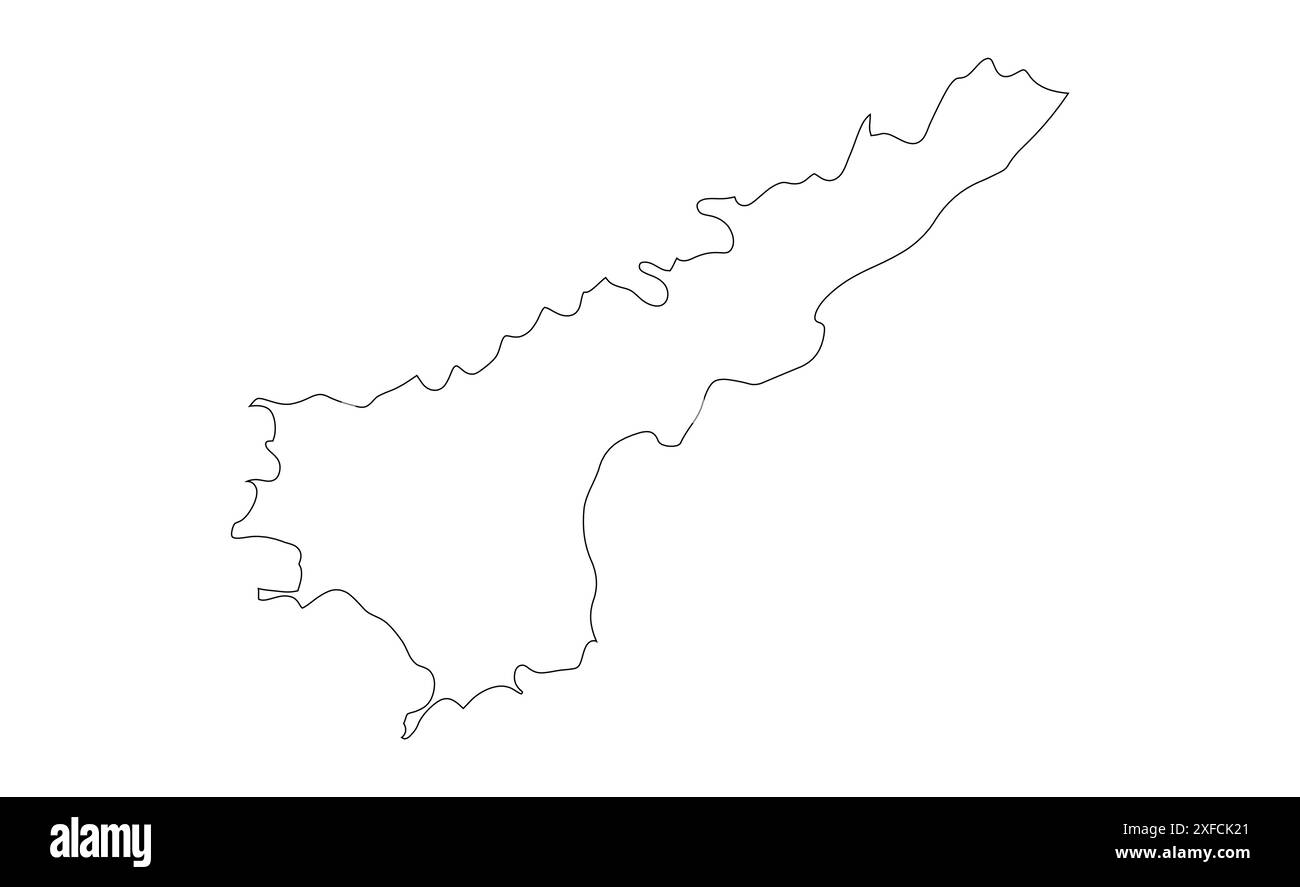 Andhra Pradesh Outline map1, Bundesstaat Indien, Republik Indien, Regierung, politische Karte, moderne Karte, indische Flagge, Vektorillustration Stock Vektor
