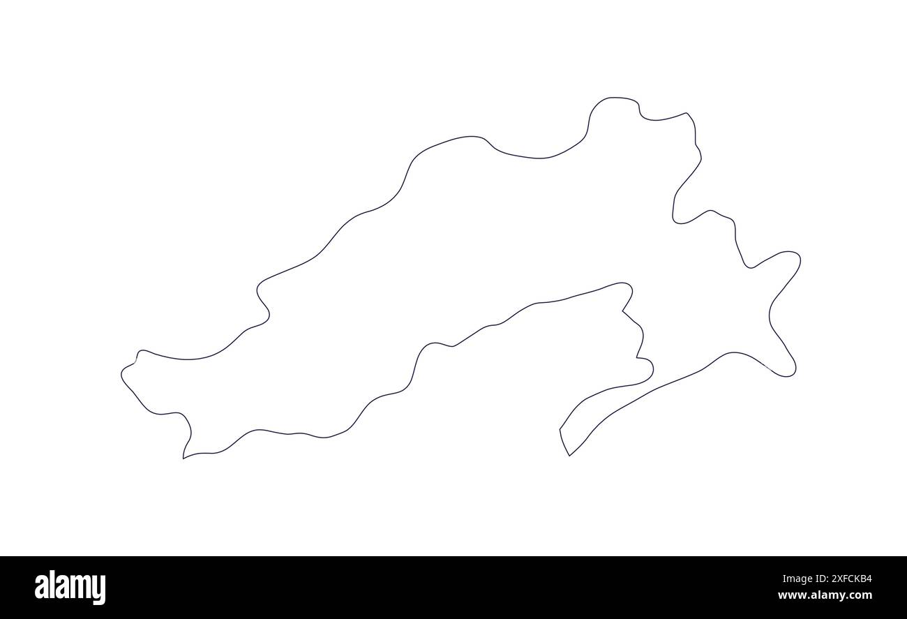 Arunachal Pradesh Map outline1, Bundesstaat Indien, Republik Indien, Regierung, politische Karte, moderne Karte, indische Flagge, Vektorillustration Stock Vektor