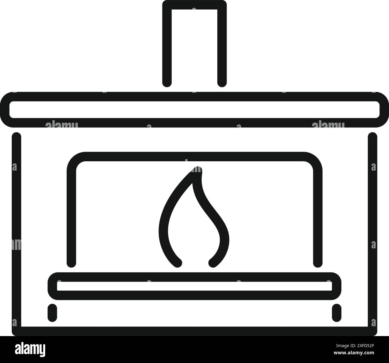 Der Kamin brennt mit Holz im Inneren und bietet Wärme und Komfort für ein gemütliches Zuhause Stock Vektor