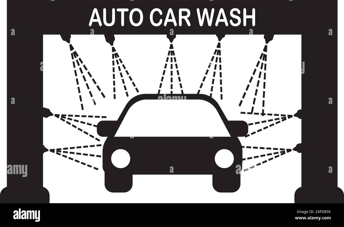 Autowaschanlage Symbol Vektordarstellung Vorlagendesign Stock Vektor