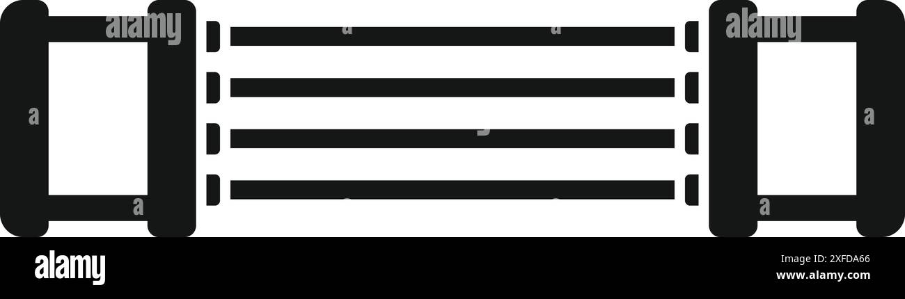 Schwarzes Silhouettensymbol einer Brustvergrößerung, isoliert auf weißem Hintergrund Stock Vektor