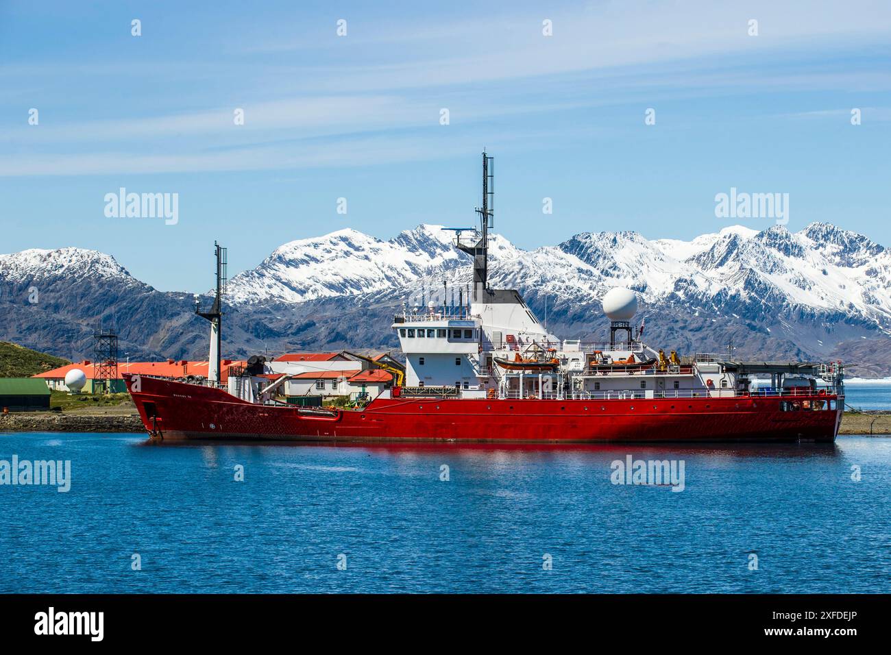 Fischereipatrouillenschiff Pharos SG, Liegeplatz in Grytviken, King Edward Cove, Südgeorgien, Dienstag, November 2023. Foto: David Rowland / One-Image Stockfoto