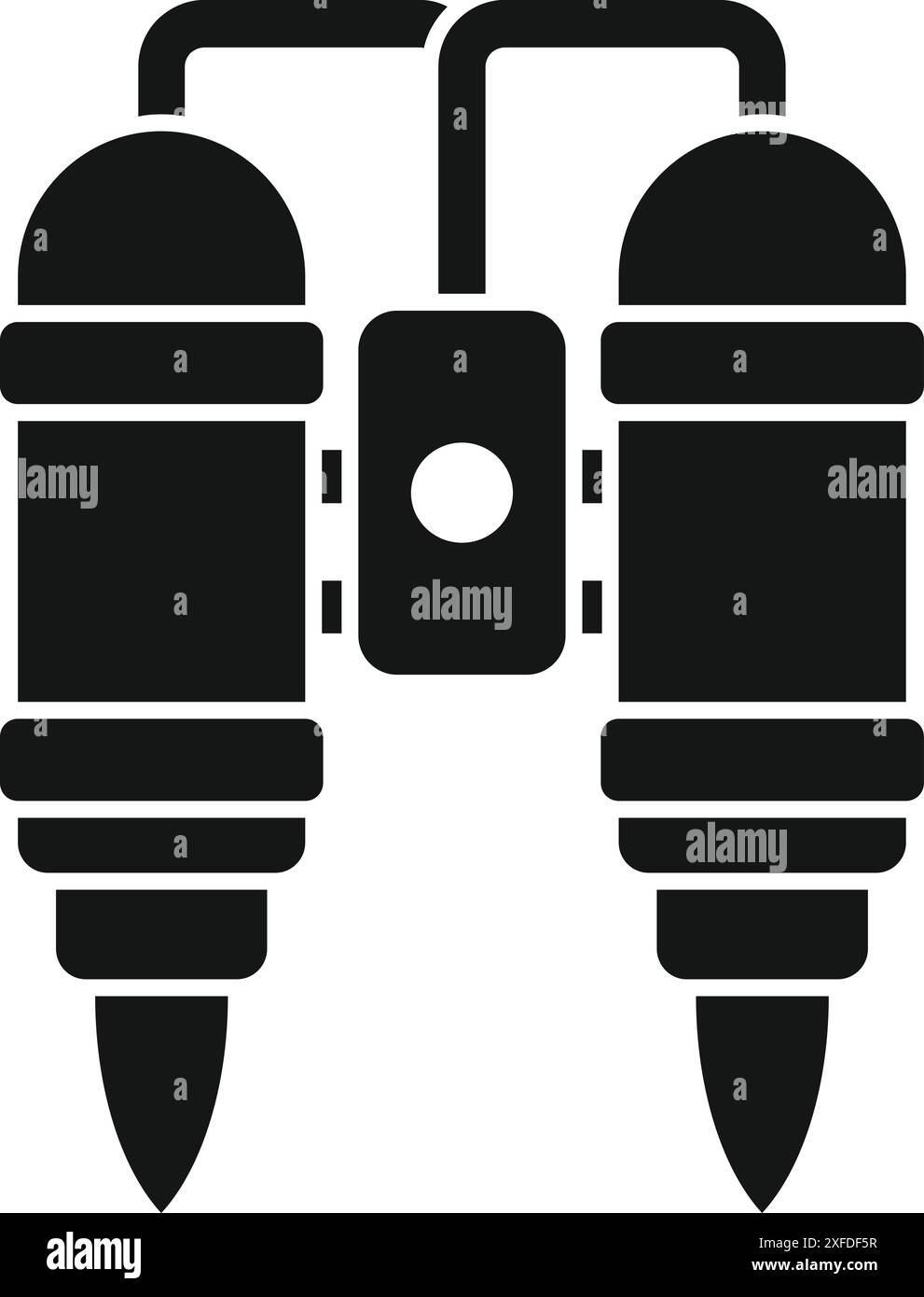 Jetpack mit zwei Kraftstofftanks ist startbereit Stock Vektor