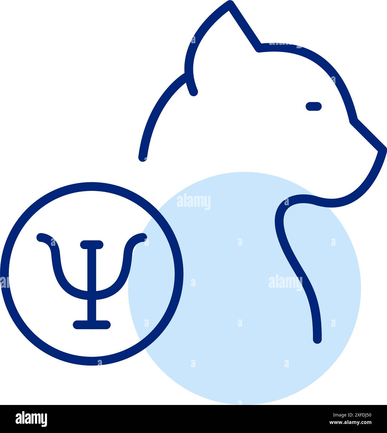 Katzenpsychotherapeut. Psychische Gesundheit und Wohlbefinden von Haustieren. Tierklinik. Symbol für Pixelperfekte, bearbeitbare Kontur Stock Vektor