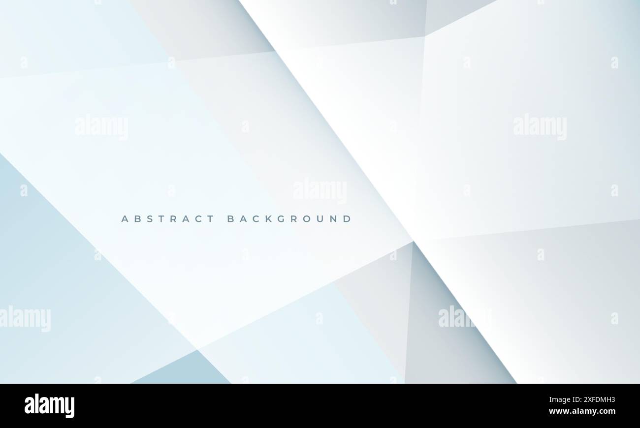 Weißer und grauer abstrakter 3D-Hintergrund mit polygonaler Textur. Weiches graues und hellblaues abstraktes Banner. Weiße Vektorillustration Stock Vektor
