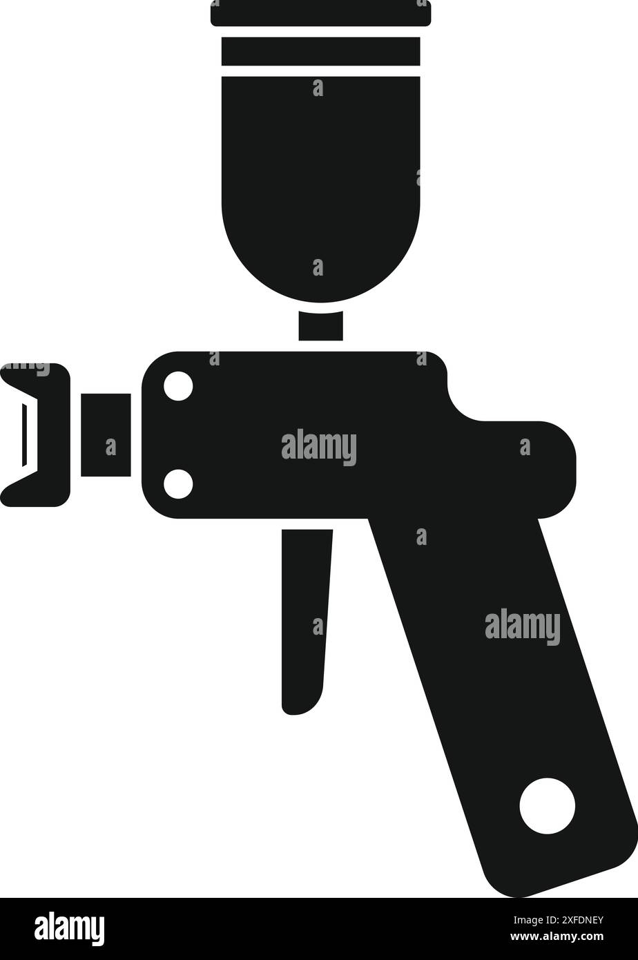 Professionelle Spritzpistole, unverzichtbare Ausrüstung zum glatten und gleichmäßigen Auftragen von Lack in einer Karosseriebau Stock Vektor