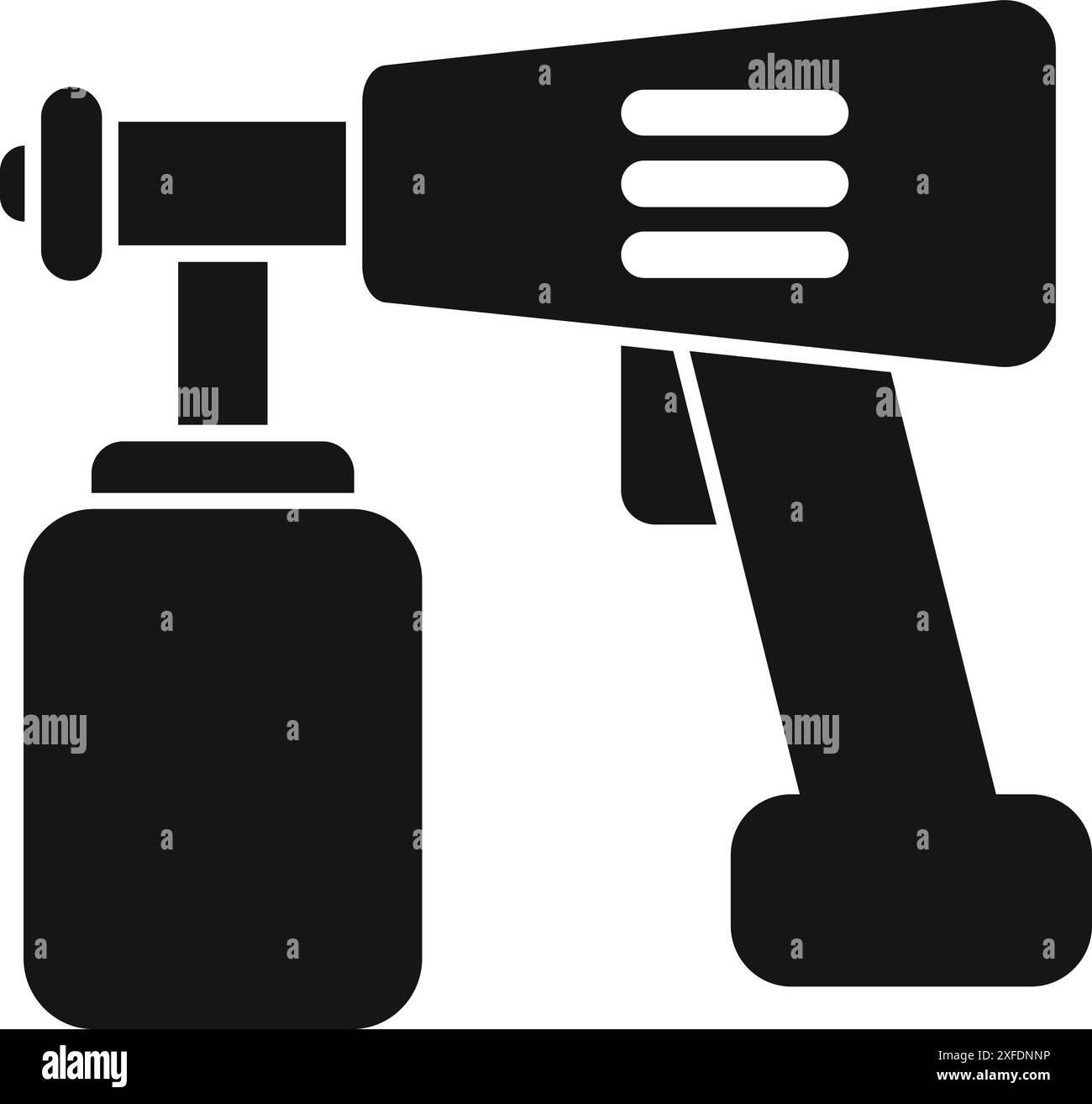 Schwarzes Symbol einer professionellen Spritzpistole, ideal für Projekte, bei denen eine gleichmäßige Lackierung erforderlich ist Stock Vektor