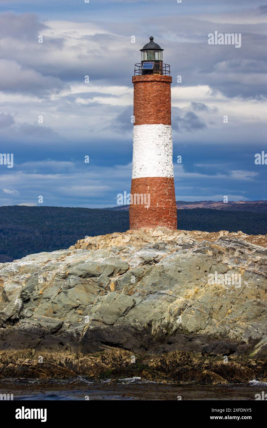 Les Eclaireurs Lighthouse, Beagle Channel, Argentinien, Donnerstag, 16. November, 2023. Foto: David Rowland / One-Image.com Stockfoto