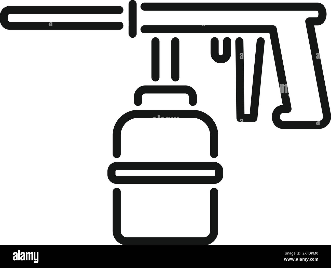 Professionelle Spritzpistole mit Anschluss an einen Tank, ideal für Lackierung, Beschichtung und verschiedene industrielle Anwendungen Stock Vektor