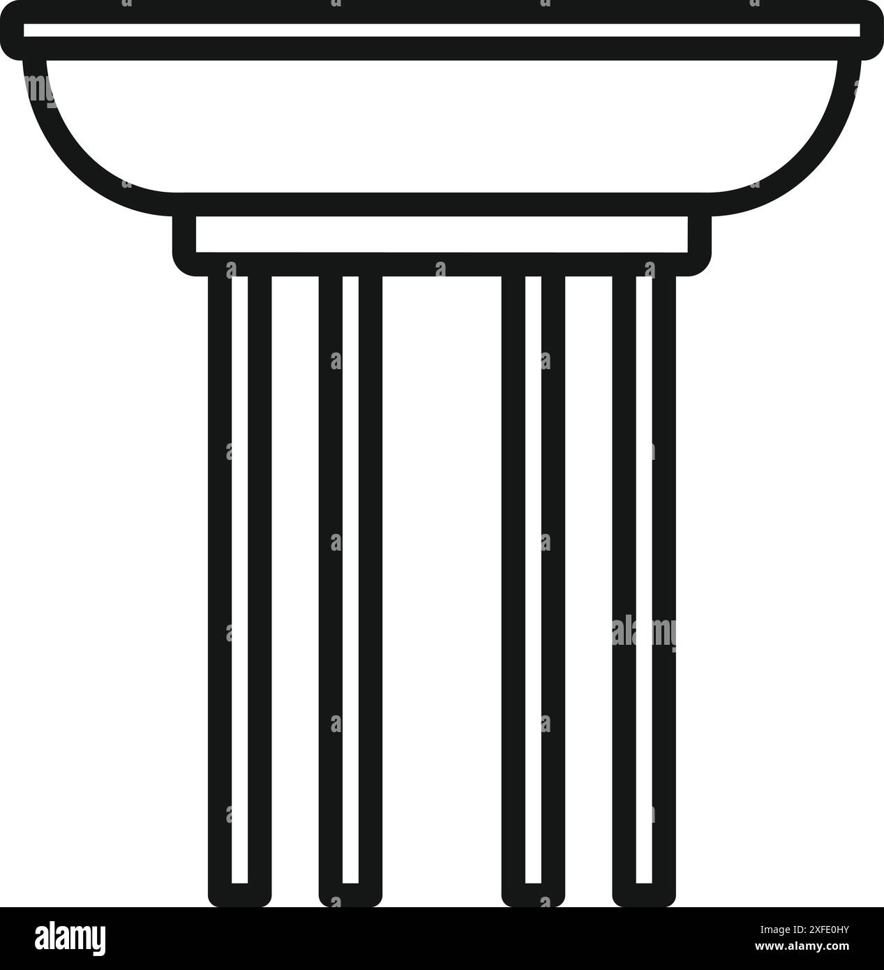 Einfache Strichkunst-Ikone einer griechischen Säule, die antike Architektur und historische Bedeutung symbolisiert Stock Vektor