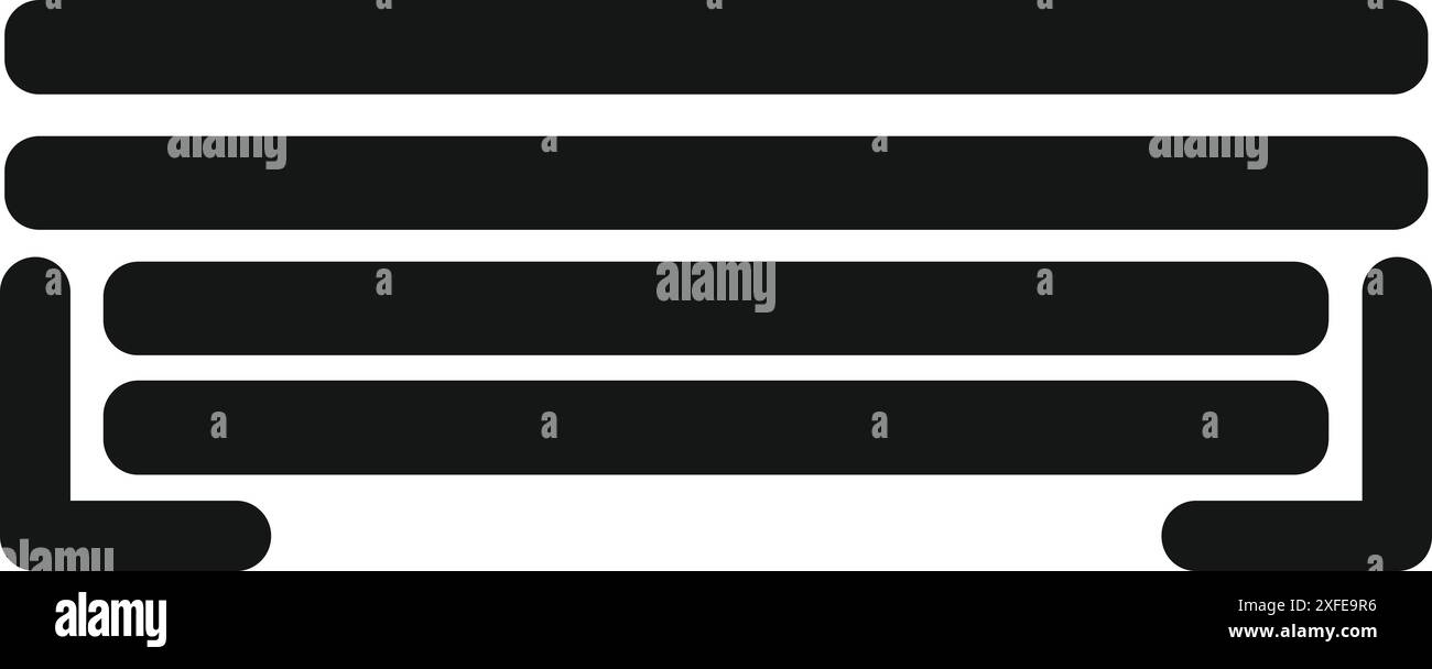 Einfaches Design einer Parkbank aus Holz, ideal zum Ausruhen nach einem langen Spaziergang im Park Stock Vektor