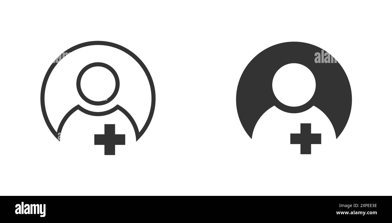 Symbol „Arzt/Person“. Einfaches medizinisches Symbol. Illustration des flachen Vektors. Stock Vektor