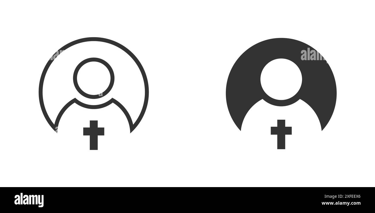 Pries Personensymbol. Prediger-Symbol. Illustration des flachen Vektors. Stock Vektor