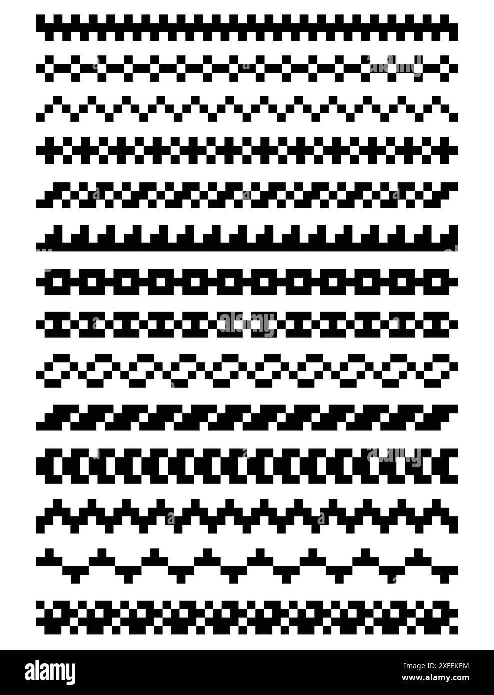 Sammlung von Vektorgrenzen, bestehend aus Quadraten Stock Vektor