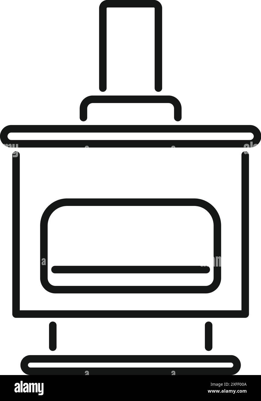 Einfache Strichkunst-Ikone eines Kamins mit brennendem Holz, perfekt für Wärme und Gemütlichkeit Stock Vektor