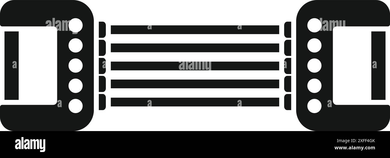 Das Widerstandsband bietet ein Krafttraining für Fitness und Bodybuilding Stock Vektor