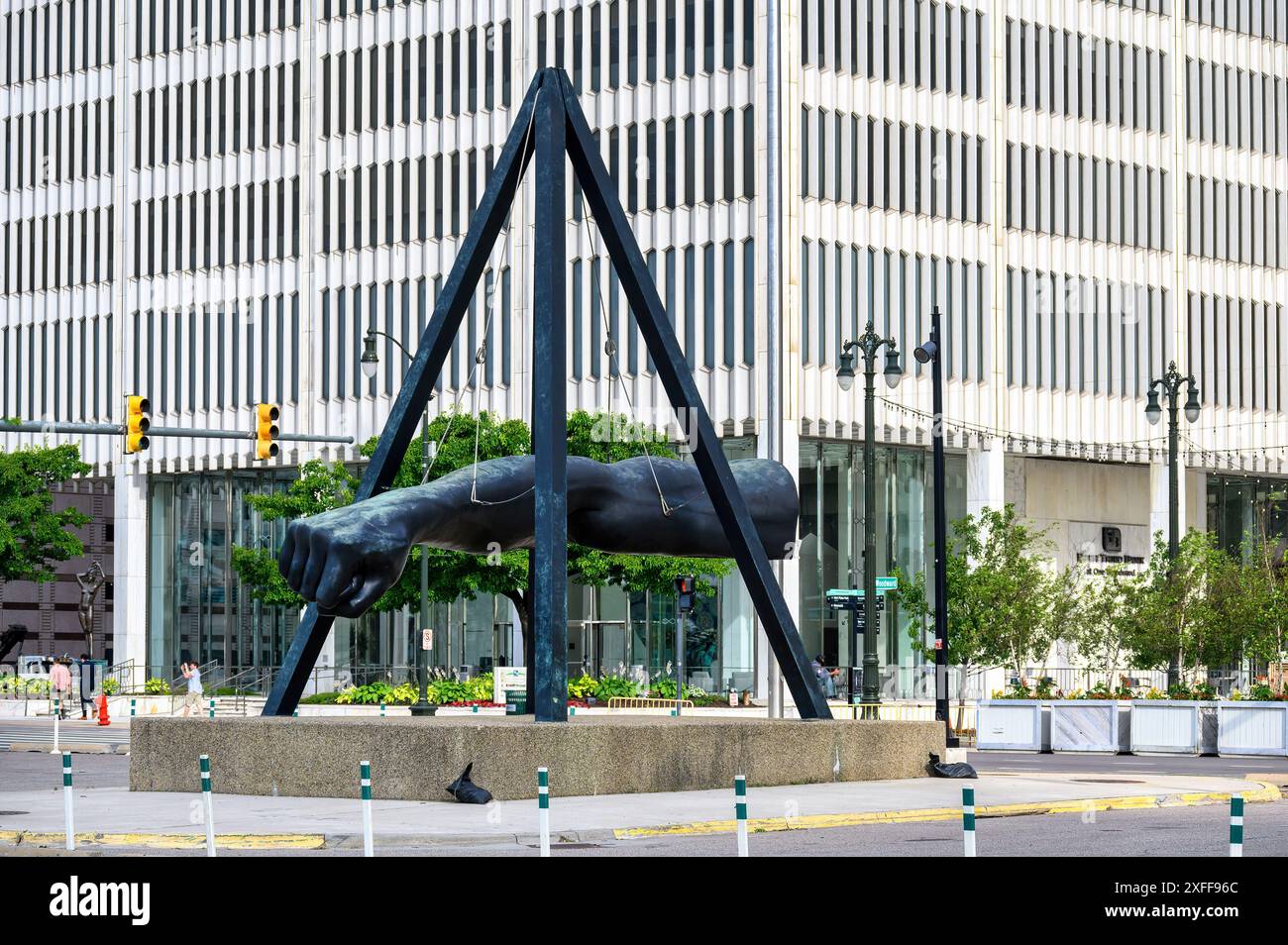Denkmal für Joe Louis, Detroit, USA Stockfoto