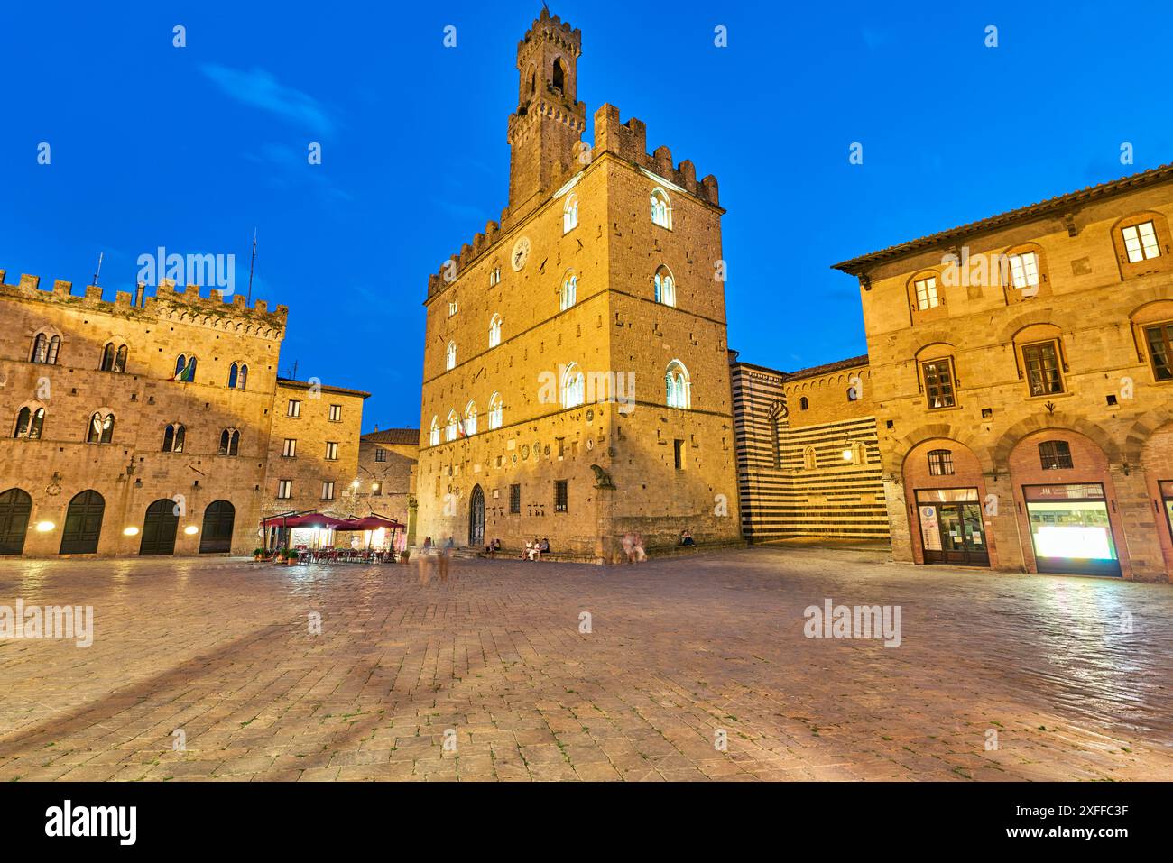 Volterra Toskana Italien. Palazzo dei priori auf dem mittelalterlichen Marktplatz der Piazza dei priori Stockfoto