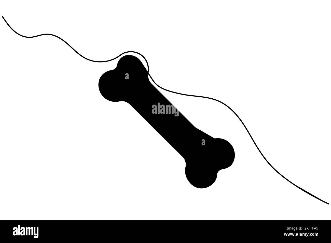 Hundeknochen Silhouette Vektor-Kunst Illustration Stock Vektor